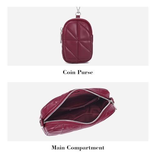 AOCINA Quilted Crossbody Bags for Women with Coin Purse Soft Leather Crossbody Purse Small Shoulder Handbags3