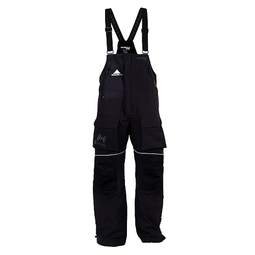 ICEARMOR by Clam Delta Float Bib – Insulated, Waterproof Ice Fishing Bib with MotionFloat Technology – Black/Black (3XL)