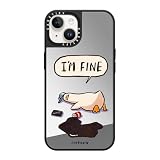 CASETiFY ミラー iPhone 14 ケース [1.5mからの落下試験をクリア/MagSafe に対応] - I'm fine - シルバー (ブラックバンパー)