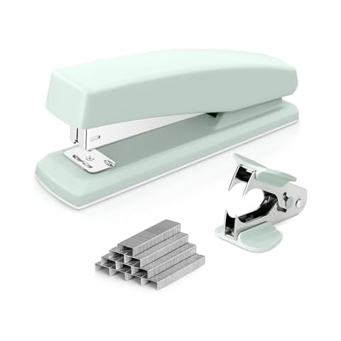Deli Green Desktop Stapler with Staples Cover