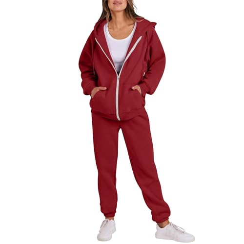 Sweat à capuche zippé femme avec jogging fuselé respirant et poches