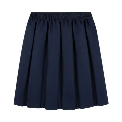 ASD Accessories Falda plisada para uniforme escolar para niñas con cintura elástica redonda, color negro, gris, azul marino