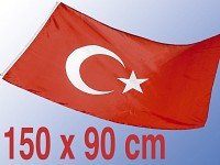 Türkei Flagge 150 x 90 cm aus reißfestem Nylon