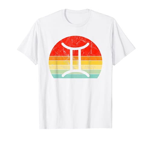 Signo del zodiaco Géminis Vintage Sunset May o June Birthday Camiseta