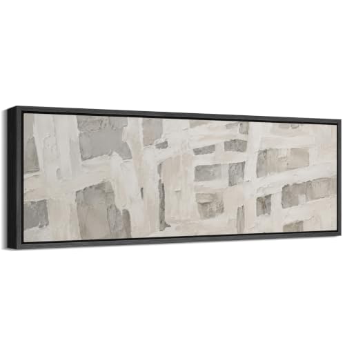 Image of MUDECOR Large Framed Canvas Print Wall Art Neutral Abstract for Living Room