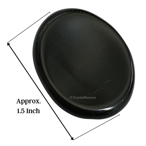 Image of Black Agate Crystal Thumb Worry Pebbles Stones for Anxiety Stress Relief