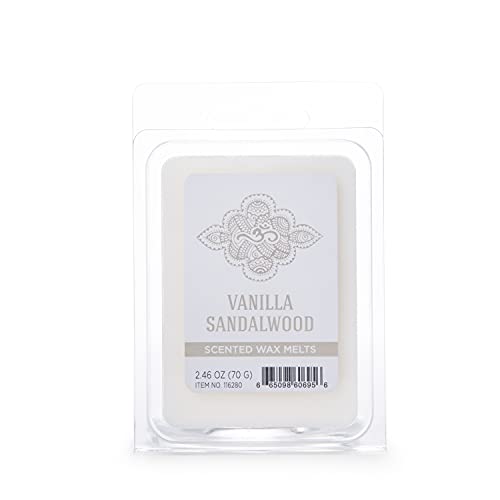 Wellness by Colonial Candle Vanilla Sandalwood Premium Wax Melt, 2.46 Oz, 6 Cube