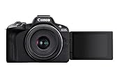 Canon EOS R50 APS-C Mirrorless + RF-S 18-45 f/4,5-6,3 (24,2 Mp,- Fino a 15fps, DIGIC X, Video 4K UHD Fino 30p, Dual Pixel CMOS Auto Focus II, Disp, Lay Touch Ordinetabile 7,5 cm, Wi-Fi, BT, 328 gr)