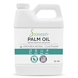 Soapeauty Palm Oil RBD – 100% Pure, Cold-Pressed, Non-Hydrogenated & Sustainable for DIY Soap, Creams & Lotions – Rich in Vitamin E – 32 fl oz