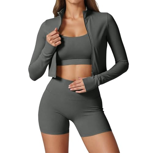 Tenue gym fitness femme ensemble moulant veste et legging