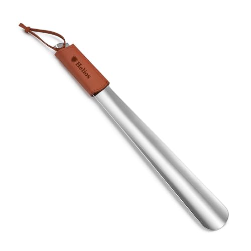 Image of Helios Shoe Horn Long Handle Steel |Shoe Horn for Men|Women|Kids|Stainless‑Steel Shoe Horn - Heavy Duty & Durable (17 inch)