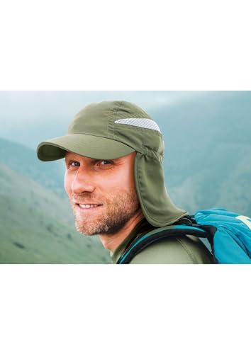 Miniatura 3 de Bluecholon Gorra Con Protector Cuello-Nuca. Gorra Trekking Montaña Senderismo. Gorra Cierre Ajustable Microfibra. Gorra Hombre. Gorras Mujer. Camel