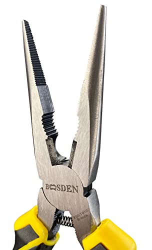 Boosden 8 Inch Needle Nose Pliers With Side Cutters, Precision Long Nose Pliers With Wire Cutters, Professional Needle Nose Spring Loaded Pliers, Used For Cutting Clamping Pinching Jewelry Making #TOP1