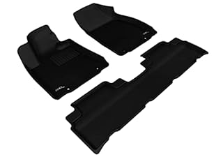 3D MAXpider Complete Set Custom Fit All-Weather Floor Mat for Select Lexus RX350/450H Models - Kagu Rubber (Black)
