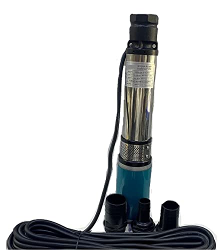 Image of FLOJOY Asian Pumps & Machineries Dc 24V 250W Solar Submersible Water Pump For Openwell & Borewell High Flow 3000-4000 L /Hr, 6 Impeller Pump Outlet 50Mm (3 Nozzle 1, 1.5 & 2 Inch) 90-100 Feet