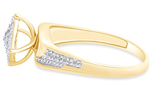 Jewel Zone US Natural Diamond Accent Engagement and Wedding Fashion Ring in 14k Gold Over Sterling Silver (0.03 Ct)2