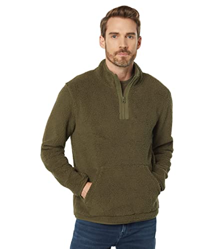 Lucky Brand Men's Solid Sherpa Mock Neck Utility Pull-Over