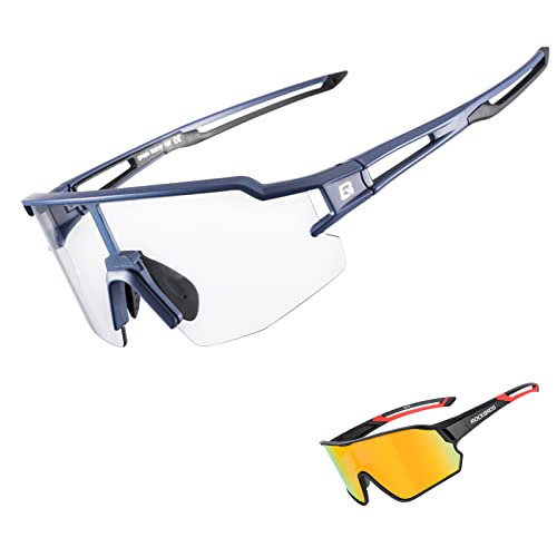 ROCKBROS Polarized Sunglasses for Men Women UV Protection Cycling Sunglasses with Photochromic Sports Sunglasses