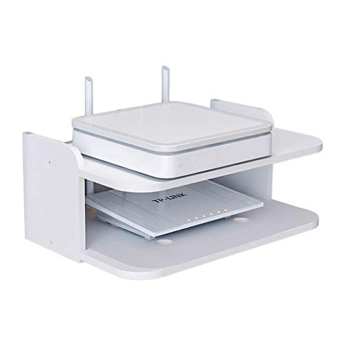 Schwimmende Regale An der Wand montiertes Router-Lagerregal, Holzplastikplatte, Kabelbox/Router/Fernbedienung/DVD-Player/Aufbewahrungsregal für