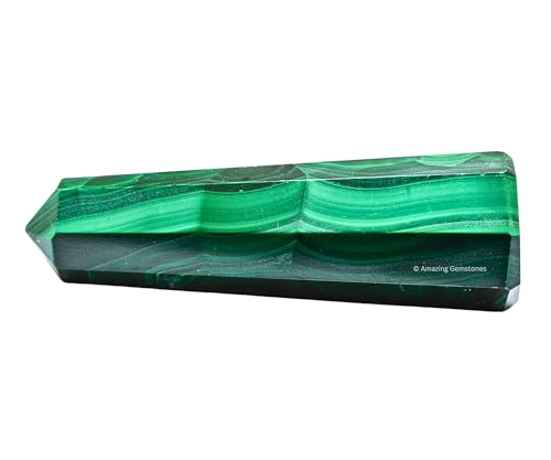 Image of Amazing Gemstone Malachite Crystal Towers ~ Natural Healing Crystal Point Obelisk for Reiki Healing and Crystal Grid (2 inch to 3 inch INCH)