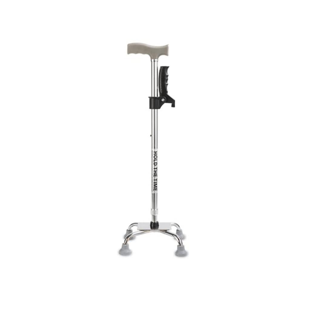 GCX- Ocho muletas Individuales, bastón de Cuatro Esquinas for Ancianos, bastón de Cuatro Patas, pasamanos de Acero Inoxidable, muletas de Terapia, Batalla Antideslizante Firma