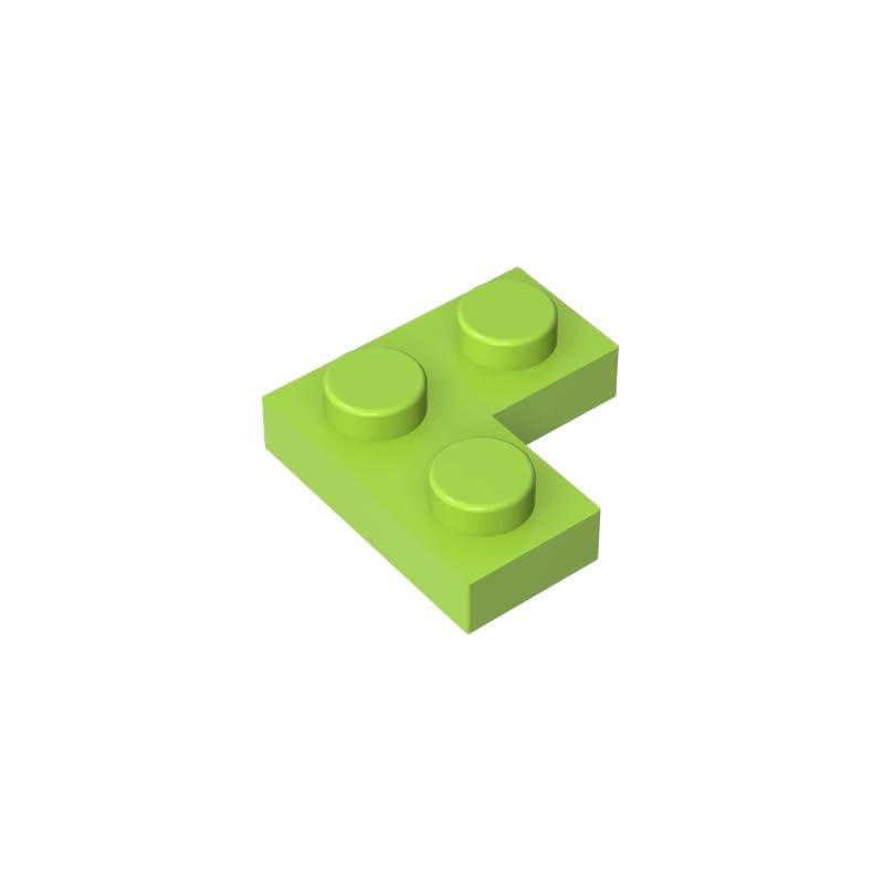 Gobricks 2420 Foundation Plate Plate 2x2 Corner 50 Pieces GDS-585 Compatible with Lego Building Blocks Color:Lime