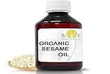 B.O.T cosmetic & wellness - Aceite de Sésamo Orgánico 100% Puro | Usos Cosméticos y Masaje | Hidratante y Regenerador | Antiedad y Protección Solar | Cuidado del Cabello, Amarillo, 250 ml