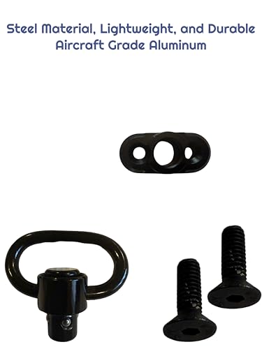 3SKULL Two Point Traditional 360 Degree QD Sling 1.25\"\" 2 Point Sling Swivels Mounts for Mlock - Rifles, Paintball, or Airsoft (1 Pack 360° Rotation Sling Swivel Mount), Black