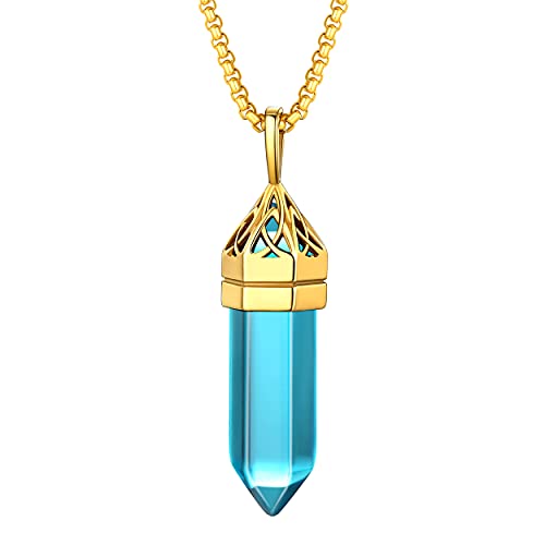 Bestyle Sparkling December Synthetic Turquoise Gold Birthstone Pendant Celtic Knot