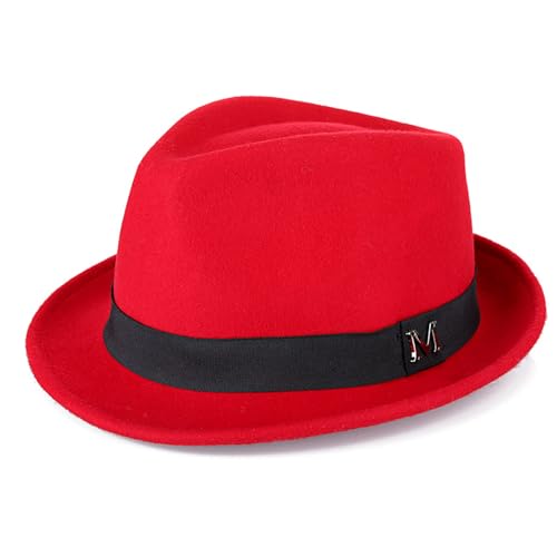 Image of FREEBIRD99 100% Wool Felt Panama Fedora Hat Short Brim Trilby Flat Hat for Men Women