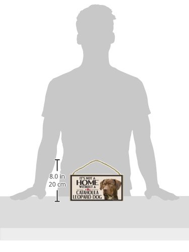 Image of Imagine This Company It's Not a Home Without Horizontal Wood Sign; Home Decor For Pet Lovers,Attached Rope For Easy Hanging,Indoor Use Only,Great Gift For Pet Owners,5 x 10 In,Wood,Catahoula Leopard