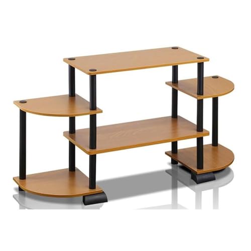 Furinno Turn-N-Tube Rounded Corner TV Entertainment Center, Light Cherry/Black - image 1