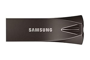 Samsung BAR Plus USB-Stick Typ-A, 512 GB, 400 MB/s Lesen, 110 MB/s Schreiben, Widerstandsfähiger USB 3.2 Speicherstick mit Schlüsselring, Titan Gray, MUF-512BE4/APC