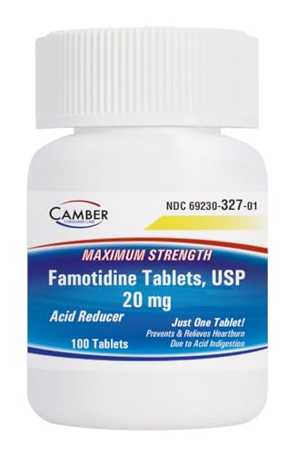 Camber Famotidine Tablets 20 mg Maximum Strength Acid Reducer for Heartburn Relief 100ct