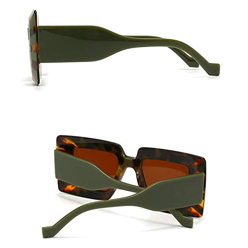 Vintage Oversized Square Flat Top Stripe Sunglasses for Women and Men4