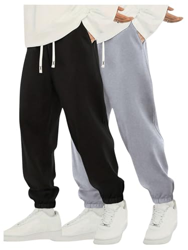 Floerns Men's 2 Pcs Graphic Print Drawstring Waist Active Jogger Sweatpants
