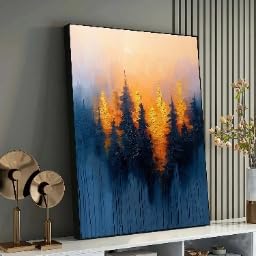 Toile nature paysage abstrait forêt décoration murale moderne 21x30