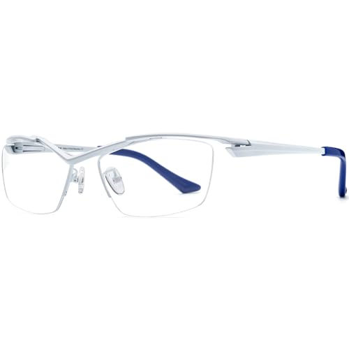 Image of FONEX Pure Titanium Glasses Frame Men Semi Rimless Square Eyeglasses Eyewear DTX416