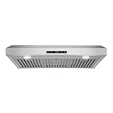 COSMO COS-KS6U30 30 in. Haven Collection 500 CFM Ducted Under Cabinet Range Hood, Touch Controls, LED Lights, Stainless Steel