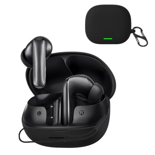 For QCY MeloBuds N65 �P�[�X �J�o�[�yQUXIAGUM�z �ی�J�o�[ �ϏՌ� �L�Y�h�~ �h�o �����h�~ �y�ʏ��^ �ی�P�[�X �w��h�~ �����h�~ QCY MeloBuds N65 �ی�P�[�X�i�u���b�N�j
