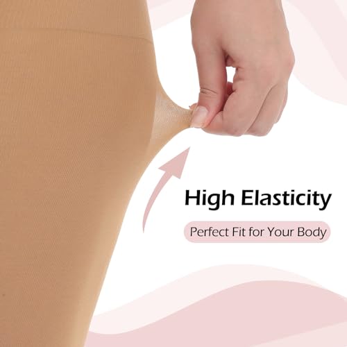 Image of Yilanmy Women's Plus Size Pantyhose Control Top Semi Opaque Tights 70D High Waist Nylons 2 Pairs