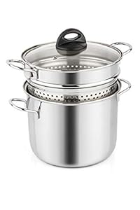 Barazzoni Spaghettitopf mit Korb, Ø 18 cm, Fassungsvermögen 3, 1 l, Edelstahl 18/10. Auch für Induktion geeignet, Made in Italy.