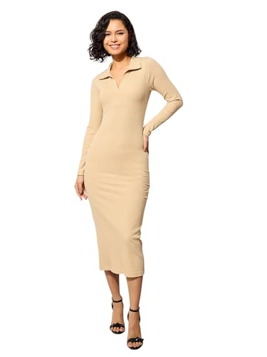 Image of barcino Black Rib Polo Neck Bodycon Midi Dress
