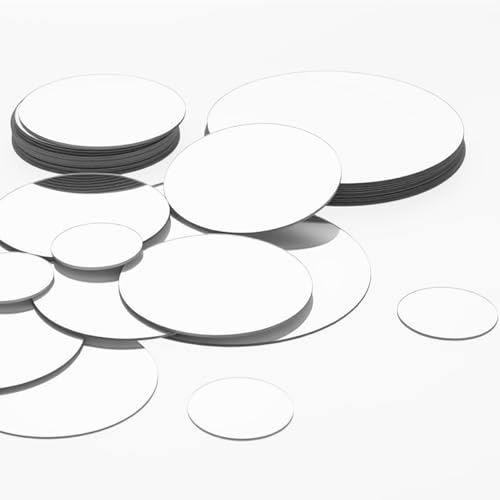 50 piezas de azulejos pequeños de espejo adhesivos, hojas de espejo de plástico flexible para hacer modelos, espejos adhesivos de pared, hojas redondas de varios espejos para paredes, maquillaje sin