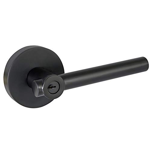 Image of Design House 582619 Eastport Contemporary Entry Door Lever Matte Black
