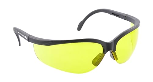 Högert Technik - MAINZ Schutzbrille gelb uni | Augenschutz, UV Schutz | verstellbare Bügel | leichte und langlebige Struktur | kratzfest | Normen: EN 166: 2001, EN 170, EN 172