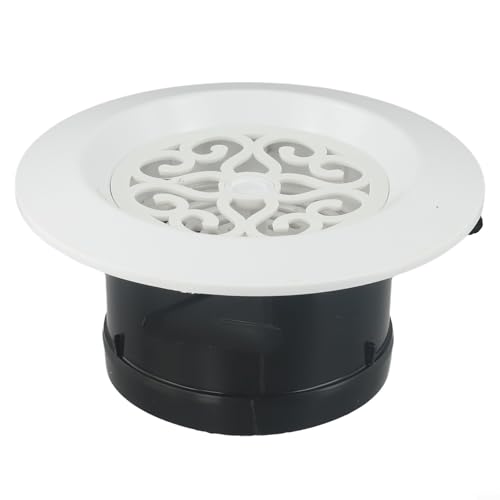 Rejilla de ventilación redonda de ABS con rejillas ajustables y mosquitera para ventilación de conductos en techo o pared, color blanco, 75 mm, 100 mm, 125 mm, 150 mm, 200 mm (100 mm)