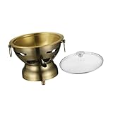 Folpus Olla Caliente de Acero Inoxidable, Olla pequeña para Cocina, Utensilios de Cocina, Olla para Ramen, Olla Caliente con Alcohol, Olla Caliente pequeña, Bronce