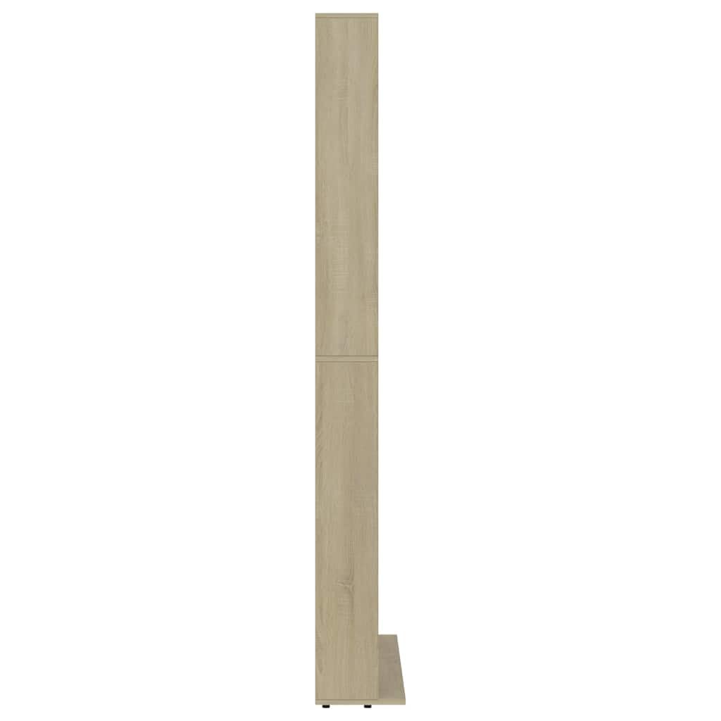CD-Schrank Sonoma-Eiche Holzwerkstoff 102x23x177,5 cm mit 30 offenen Fächern für Aufbewahrung von Schallplatten, CDs, DVDs und Zubehör im Wohnzimmer oder Büro