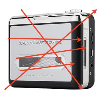 Reshow Portable Cassette Player Built-in Microphone & Speaker USB Cassette to MP3 Converter Reverse Recording on Tape White Cassette Recorder with Headphones